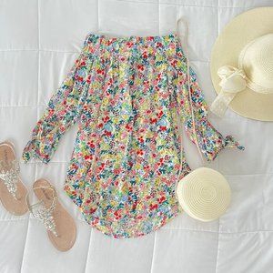 FLORAL SHIRT WITH 2 BELTS